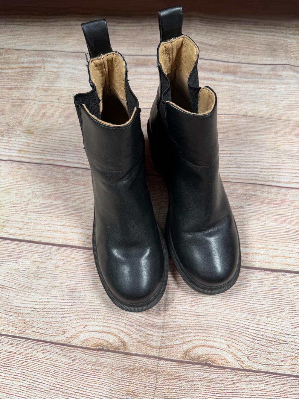 Women's Steve Madden Amulet Black Lugg‎ Chunky Boot - Sleek Platform Ankle Boot - Picture 6 of 10